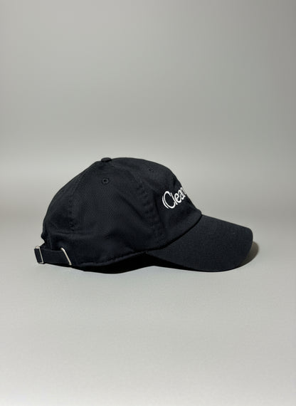 Black cap with "Clean Heart" embroidered in white 